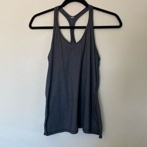 Lululemon racerback tank top grey striped side slip see measurements
